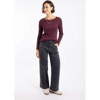 Weird Fish Women's Cora Wide Leg Jean in Black | Size: 22