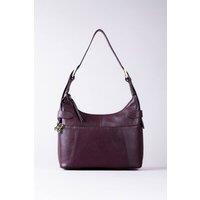 Lakeland Leather Women's 'Newby' Leather Hobo Shoulder Bag in Burgundy