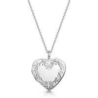 LOVELOX Lockets Women's Scroll Heart Locket in Silver