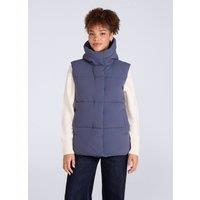 Animal Women's 'Oslo' Casual Funnel Neck Warm Padded Hooded Winter Full Zip Gilet in Blue | Size: 10