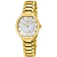 Gevril Women's Lugano Swiss Quartz Diamond White MOP Dial, 316L Stainless Steel Watch in Gold