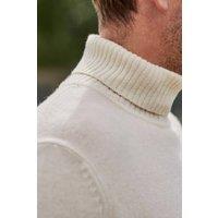 WoolOvers Men's Mens Lambswool Polo Neck Jumper in Cream | Size: 3XL