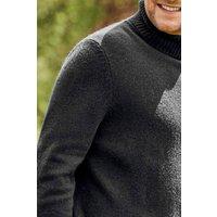 WoolOvers Men's Mens Lambswool Polo Neck Jumper in Navy | Size: XL
