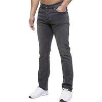 Enzo Men's Straight Leg Stretch Denim Jeans in Grey | Size: 42R