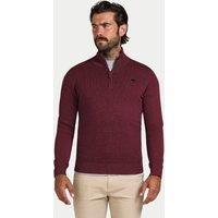 Raging Bull Men's Classic Quarter Zip Cotton/Cashmere Knit in Dark Red | Size: 4XL
