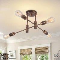 NIVOR Modern Sputnik Chandelier, 4-Light Century Flush Mount Ceiling Light in Bronze