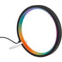 BRILONER RGB LED Desk Lamp 3W USB Music Sync Gaming Ring Light Remote 200mm in Black