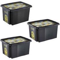 Keeeper Minions Turning Stacking Box 15L, 24L & 30L Set - Black