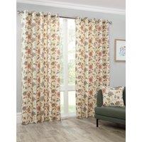 Sundour Shelley Faux Embroidery Eyelet Curtains in Beige | Size: 117 cm width x 137 cm drop