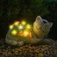 ILFD Group Ltd Solar Cat Garden Ornament in Grey | Size: 6 Pack