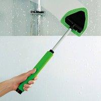 Clarsen Extendable Microfibre Window Cleaner with 2 Washable Cloths, L33-60cm in Green