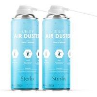 Sterlix 2 Pack Air Duster Can Compressed Air Spray Can Dust Cleaner in Blue