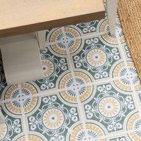 FloorPops Ezra Yellow Self Adhesive Vinyl Floor Tiles Pack of 10 (0.93sqm) | Size: 304.8mm x 304.8mm