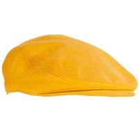 Infinity Leather Leather Peaky Blinders Newsboy Flat Hat in Yellow | Size: 2XL