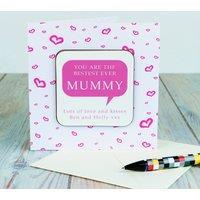 Uniqueful Personalised Bestest Mummy Daddy Coaster Card Mothers Day
