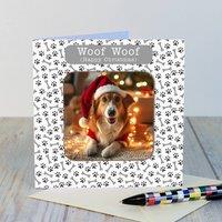 Uniqueful Personalised Woof Woof Coaster Card Happy Christmas