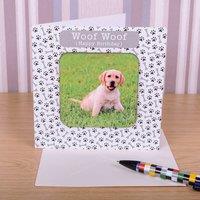 Uniqueful Personalised Woof Woof Photo Upload Coaster Card Birthday Friend in White