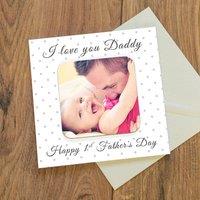 Uniqueful Personalised Love You Daddy Photo Upload Coaster Card for Dad in White