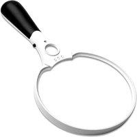 ATEK 25X Magnifying Glass with LED Light, High-Power Handheld Magnifier Loupe, Portable Zoom Inspection Tool for Reading Small Print in White