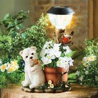 Gainsborough Solar Lantern Planter in Dog Shae, Made from Polyresin