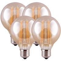 Harper Living 8 Watts G95 E27 LED Bulb Amber Globe Warm White Dimmable, Pack of 4