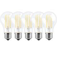 Harper Living 8 Watts A60 E27 LED Bulb Clear Warm White Dimmable, Pack of 5