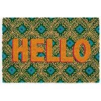 Esselle Astley Printed PVC Backed Coir Printed Hello Doormat | Size: 40 cm x 60 cm
