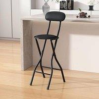 MCC Direct Folding Breakfast Bar Stool padded High Chair Single Grey in Black