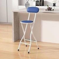 MCC Direct Folding Breakfast Bar Stool padded High Chair Single Grey in Blue
