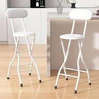 MCC Direct Folding Breakfast Bar Stool padded High Chair Set of 2 White