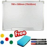 ATEK Magnetic Whiteboard Aluminum Frame Lightweight Hanging Dry Wipe Board in White | Size: 40 cm x 60 cm
