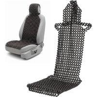 Novecrafto Wooden Beaded Car Seat Cover with Headrest 143x50cm in Black | Size: 143x50 cm
