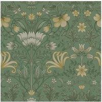 Holden Dcor Eclectic Collection Vintage Floral Wallpaper in Green