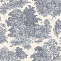 Holden Dcor Osterley Gardens Toile Wallpaper in Blue