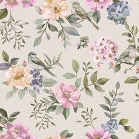 Holden Dcor Garden Bird Wallpaper in Beige