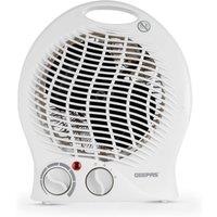 Geepas Portable Fan Heater Thermostat 2 Heat Option 1000W/2000W Cool/Warm/Hot Wind in White
