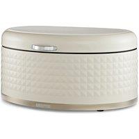 Geepas Argyle 9L Bread Bin Carbon Steel Container with Flip-Open Lid in Cream
