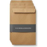 Bedsland 10 Pack C4 Manila Envelopes Strong A4 Document Mailers in Brown