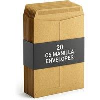 DECORE4U LTD 20 C5 Brown Manila Envelopes Heavy Duty Postal Envelopes