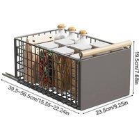 Nordara Large Pull Out Cabinet Organizer Drawer Storage Extendable Kitchen in Grey