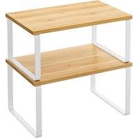 Nordara White Natural Spice Rack Set of 2 Cupboard Shelf in Brown