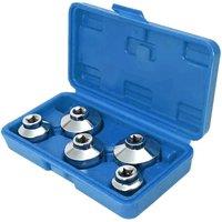 Nordara 5X Oil Filter Socket Set 3/8 Drive 24 27 32 36 38mm Wrench Tool Kit in Silver