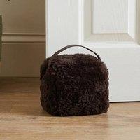Native Natural Sheepskin Doorstop in Chocolate | Size: 15 cm