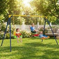 CASART Toddler Swing Set Metal Swing Frame w/Adjustable Belt Swing