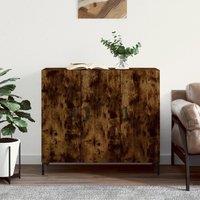 Berkfield Home Sideboard Smoked Oak 90x34x80 cm Engineered Wood in Brown | Size: 90 x 34 x 80 cm