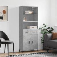 Berkfield Home Highboard Concrete Grey 69.5x34x180 cm Engineered Wood