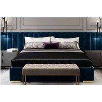 Stratus Interiors Raphael Extra Wide Headboard Bed - No Storage in Dark Blue | Size: King