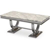 Stratus Interiors Arriana Marble Top Dining table with Circular Metal Stand 1.8mt in Pale Grey
