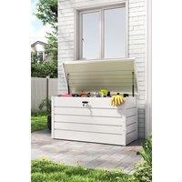 H&O Direct Garden Steel Lockable Storage Box for Tools in White