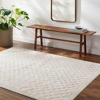 Livabliss Freud Modern High Pile Checkered Living Rug in Ivory | Size: 80 cm x 220 cm